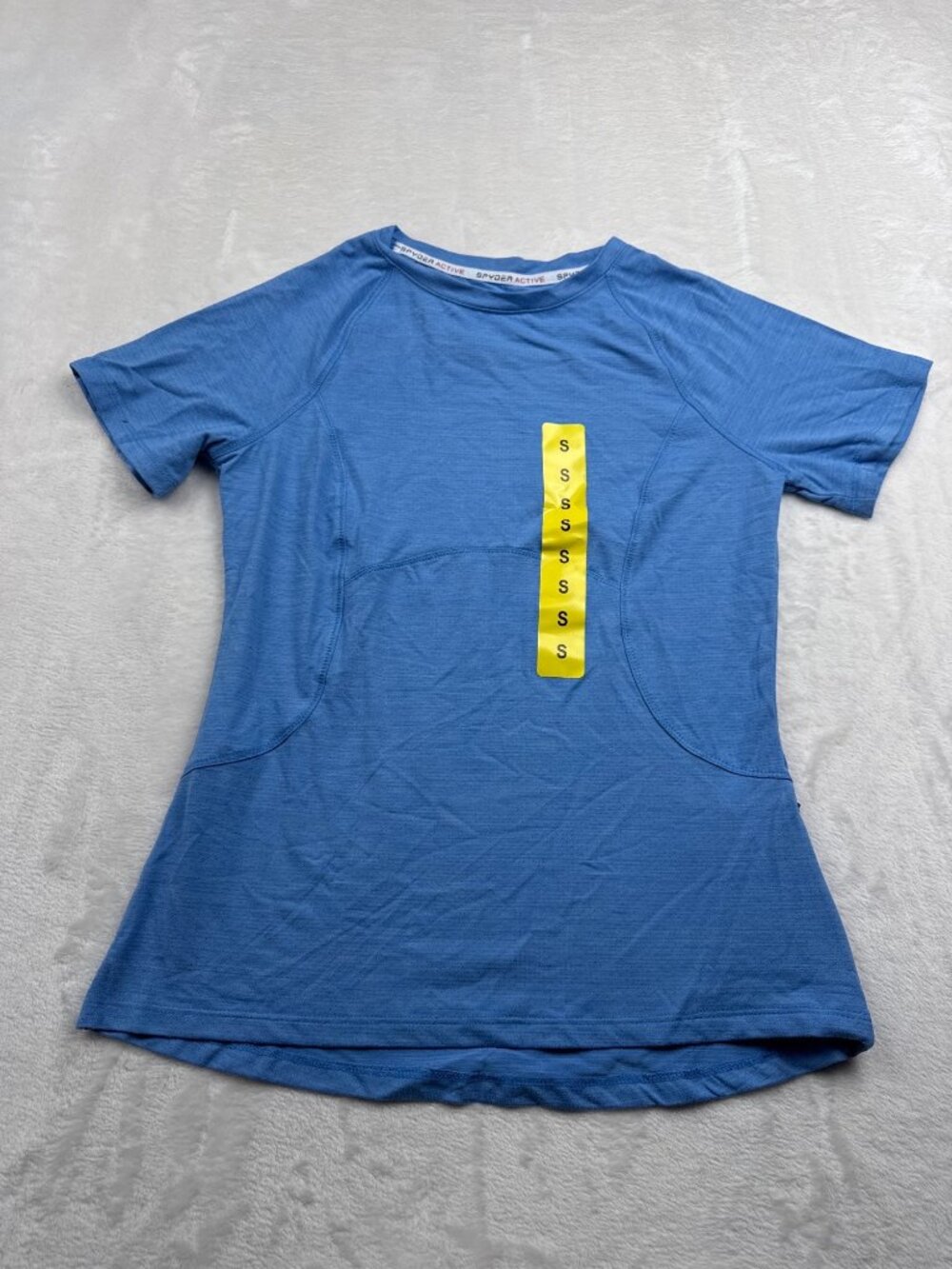Spyder Active Womens Blue Short Sleeve Performance Shirt Size S